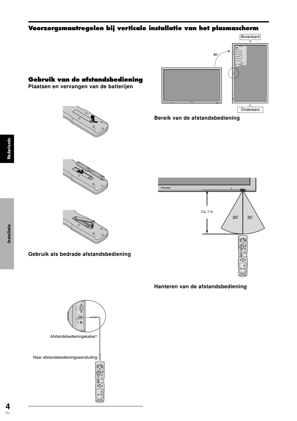 Gebruik van de afstandsbediening | Pioneer PLASMA DISPLAY User Manual | Page 235 / 266