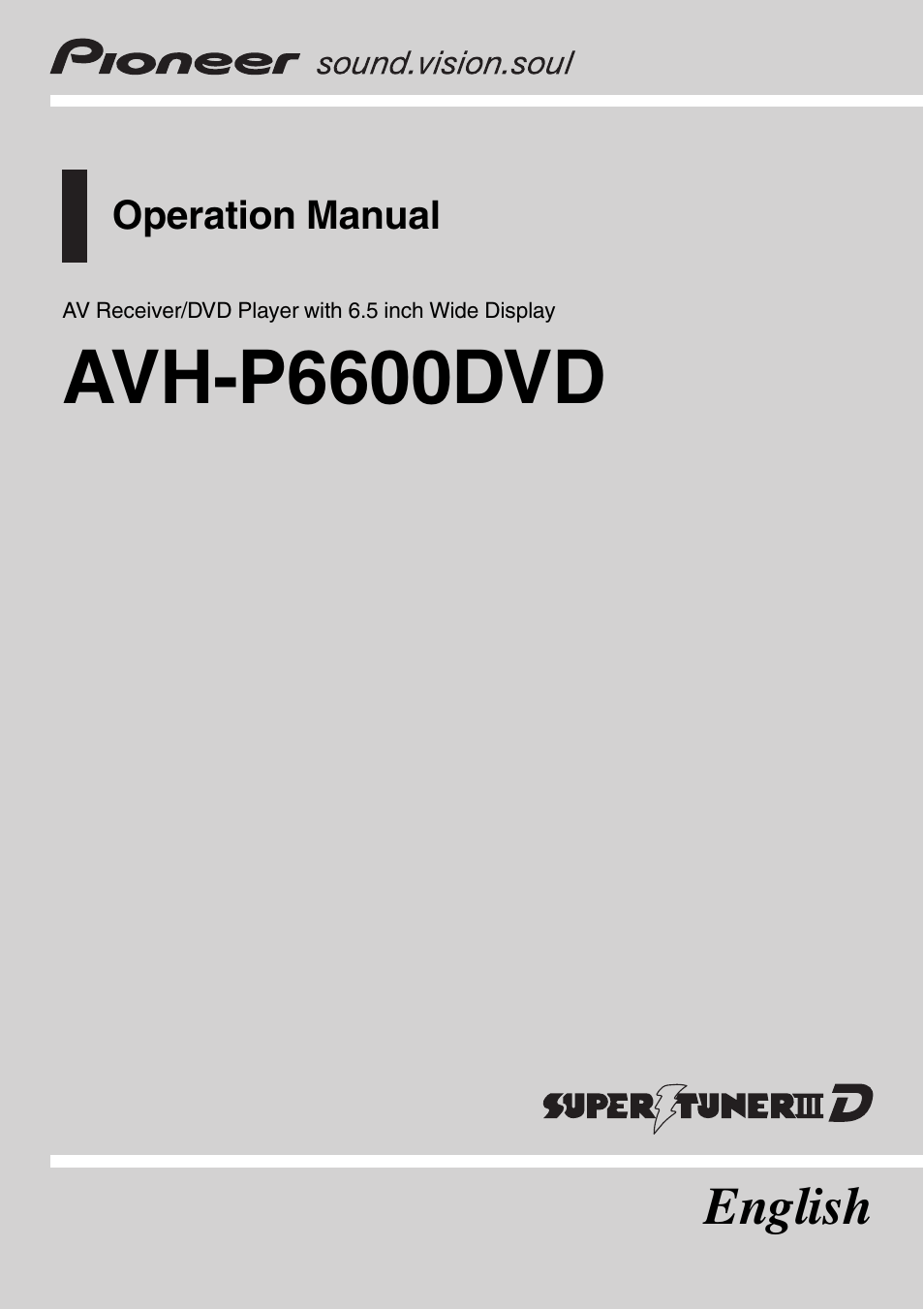Pioneer AVH-P6600DVD User Manual | 114 pages