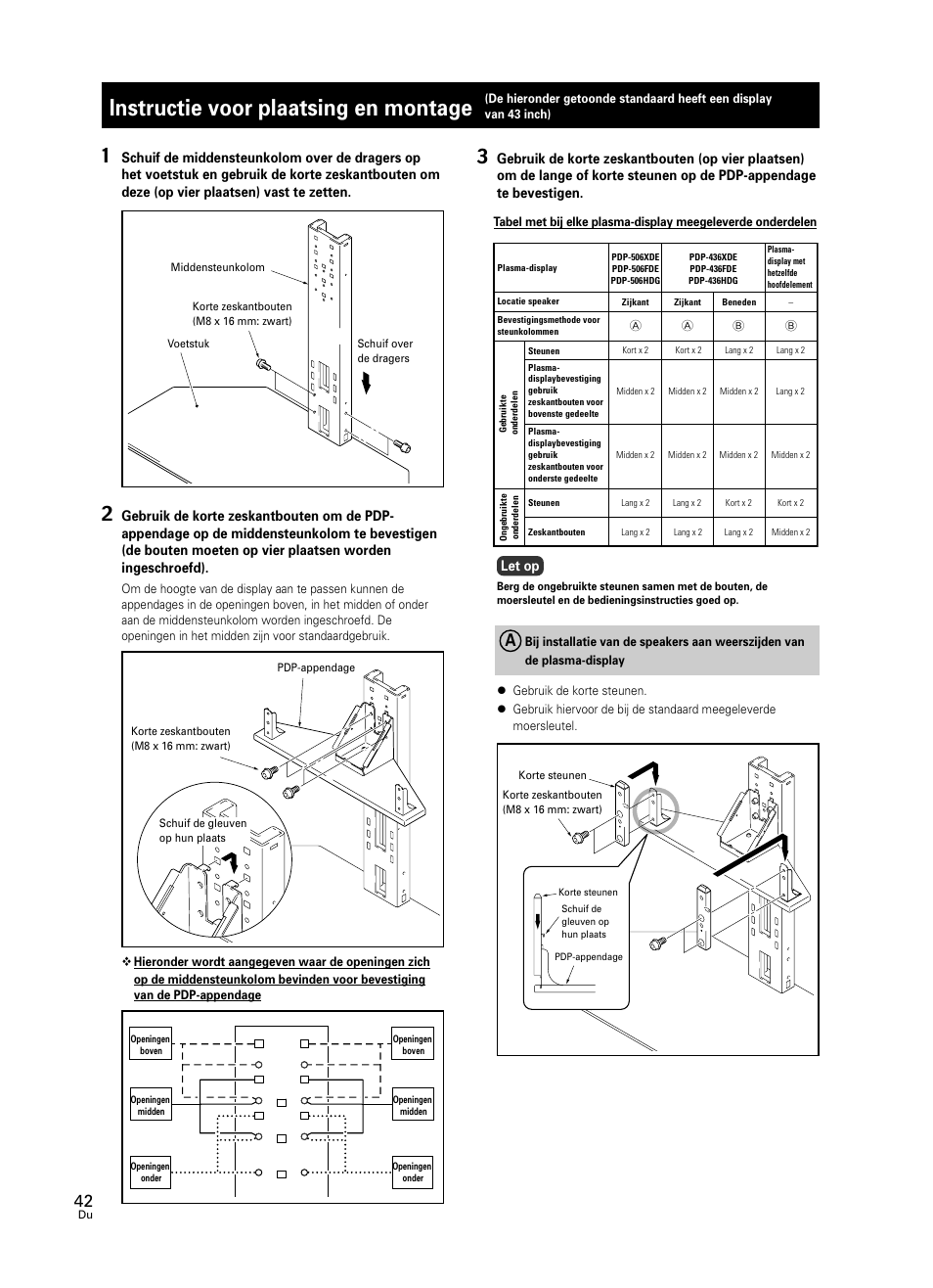 Instructie voor plaatsing en montage | Pioneer PDK-FS05 User Manual | Page 42 / 63