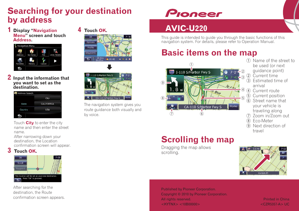 Pioneer AVIC-U220 User Manual | 2 pages