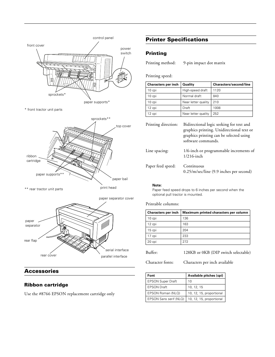 Pioneer Impact Printer DFX-8500 User Manual | 14 pages