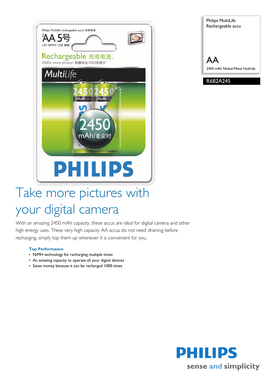 Philips R6B2A245 User Manual | 2 pages