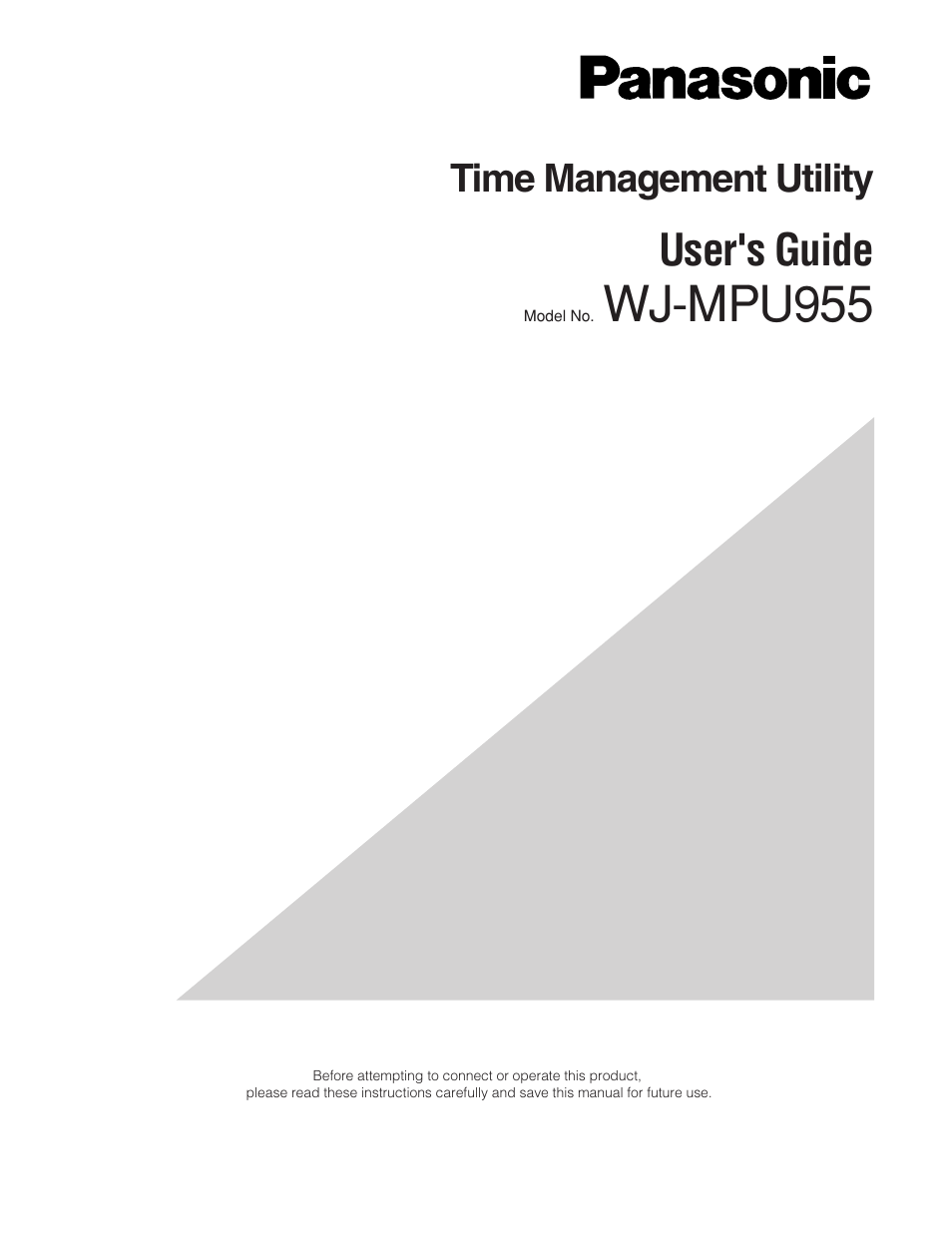 Panasonic WJ-MPU955 User Manual | 28 pages