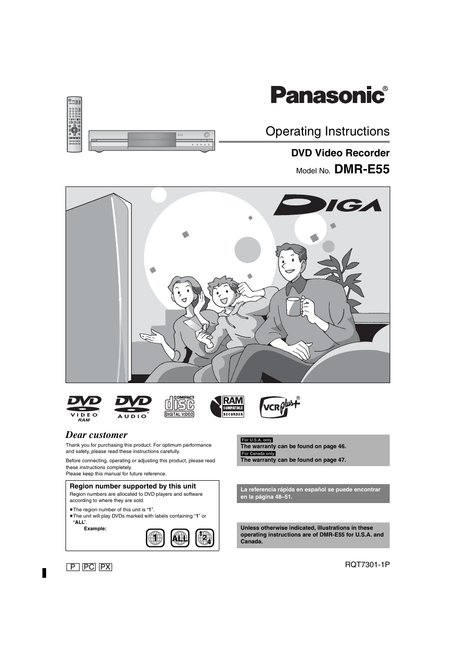 Panasonic DMR-E55 User Manual | 61 pages