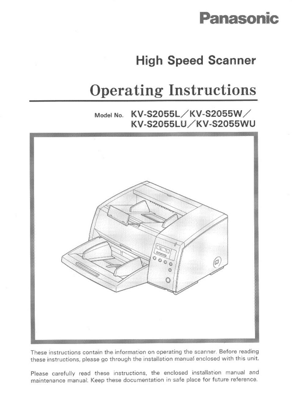 Panasonic KVS2055L User Manual | 48 pages