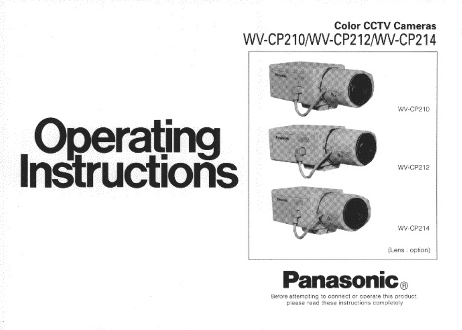 Panasonic WV-CP214 User Manual | 22 pages