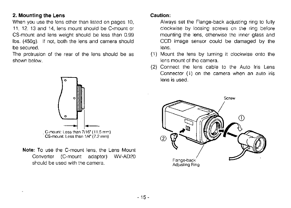 Panasonic WV-CP214 User Manual | Page 17 / 22
