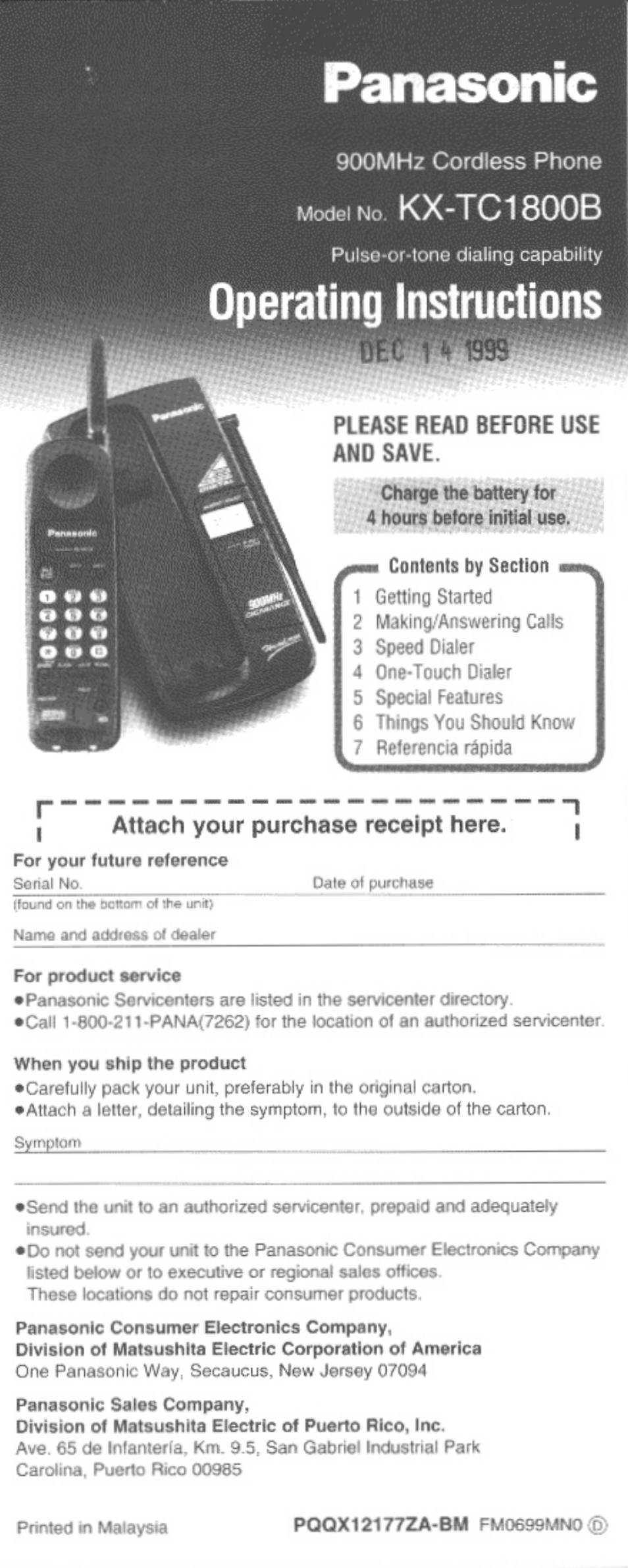 Panasonic KX-TC18000B User Manual | 8 pages