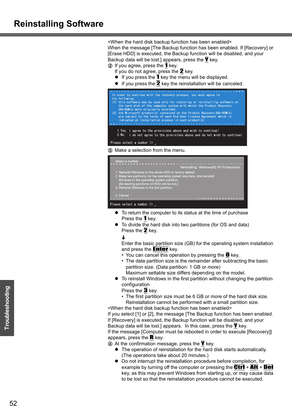 Reinstalling software | Panasonic CF-Y4 User Manual | Page 52 / 68