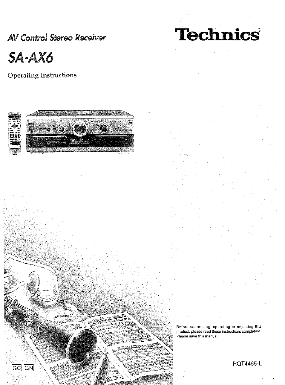 Panasonic SA-AX6 User Manual | 36 pages