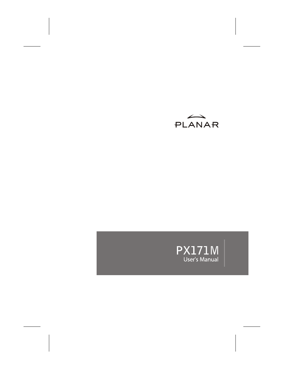 Planar PX171M User Manual | 22 pages