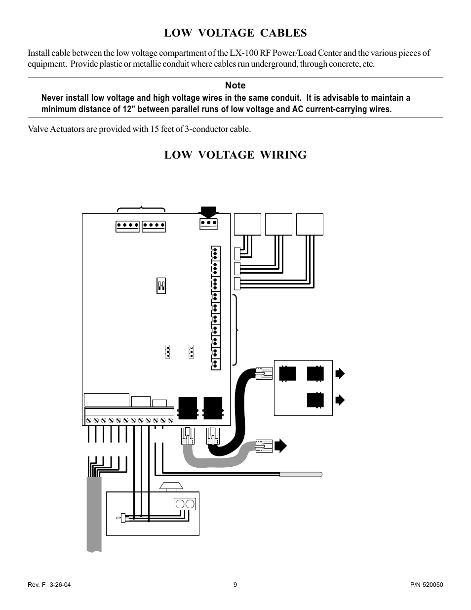 Wiring, Low voltage cables, Low voltage wiring | Pentair EasyTouch Pool/Spa Control System LX-100EZ User Manual | Page 9 / 32