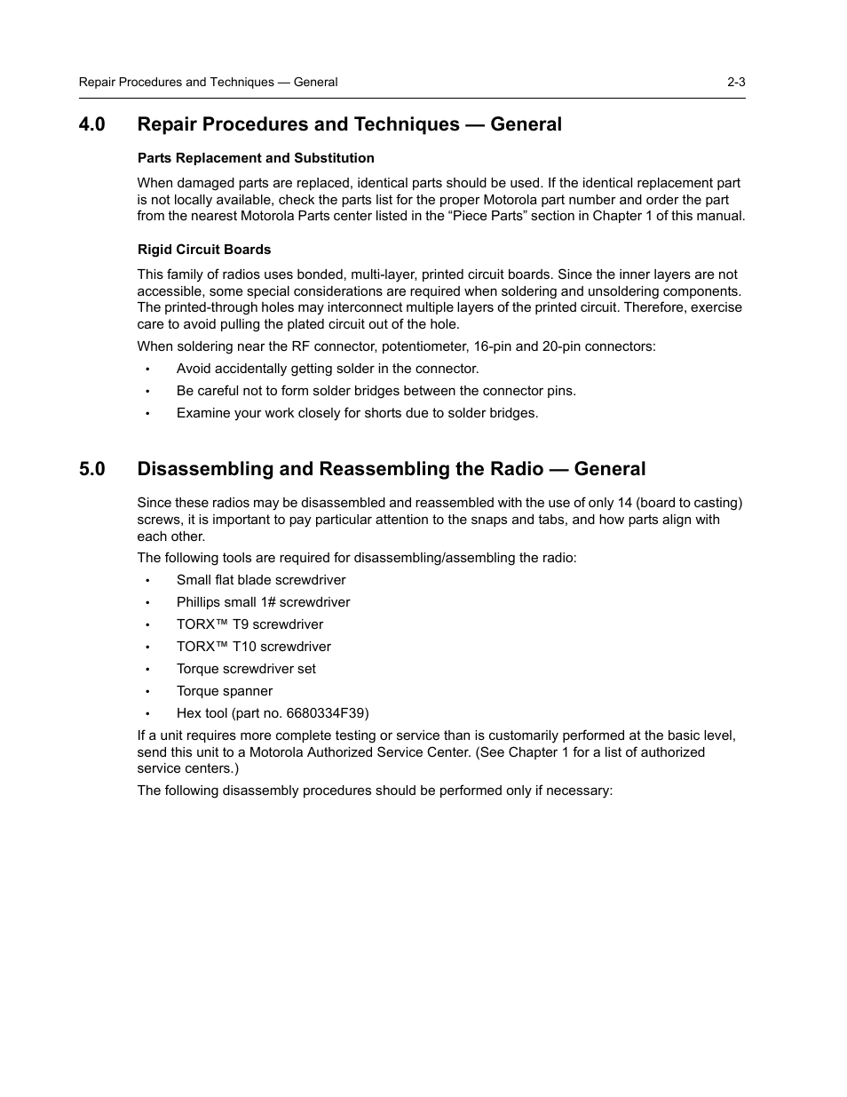 0 repair procedures and techniques — general | Nikon RADIUS CM200 User Manual | Page 17 / 70