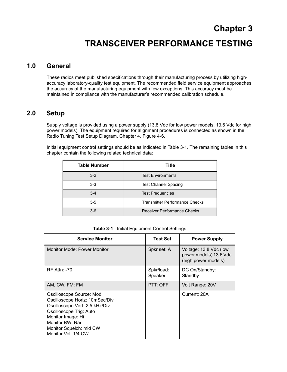 Chapter 3 transceiver performance testing, 0 general, 0 setup | Nikon RADIUS CM200 User Manual | Page 37 / 70