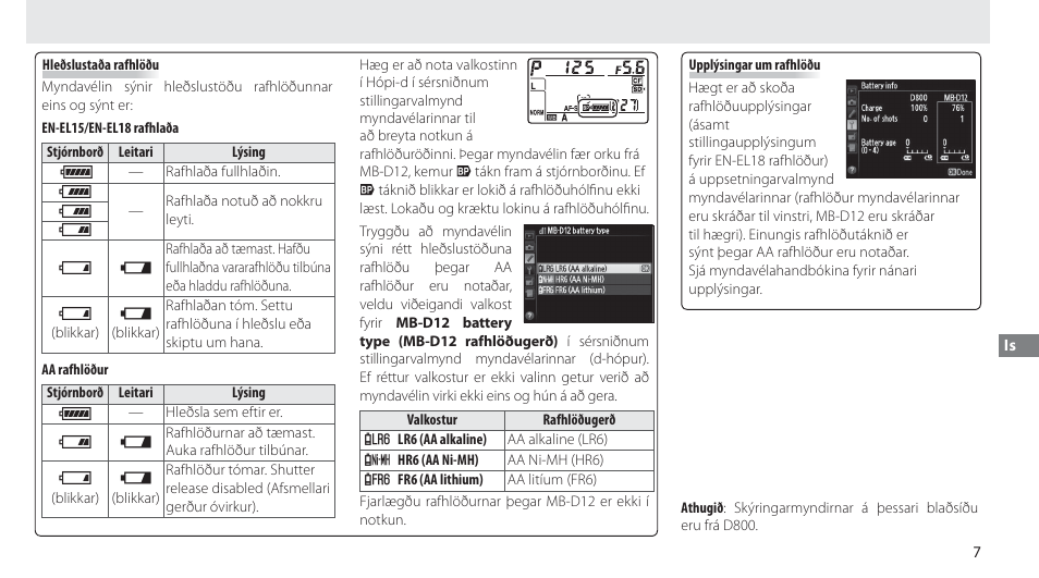 J i h d | Nikon Multi-Power Battery Pack MB-D12 User Manual | Page 221 / 244