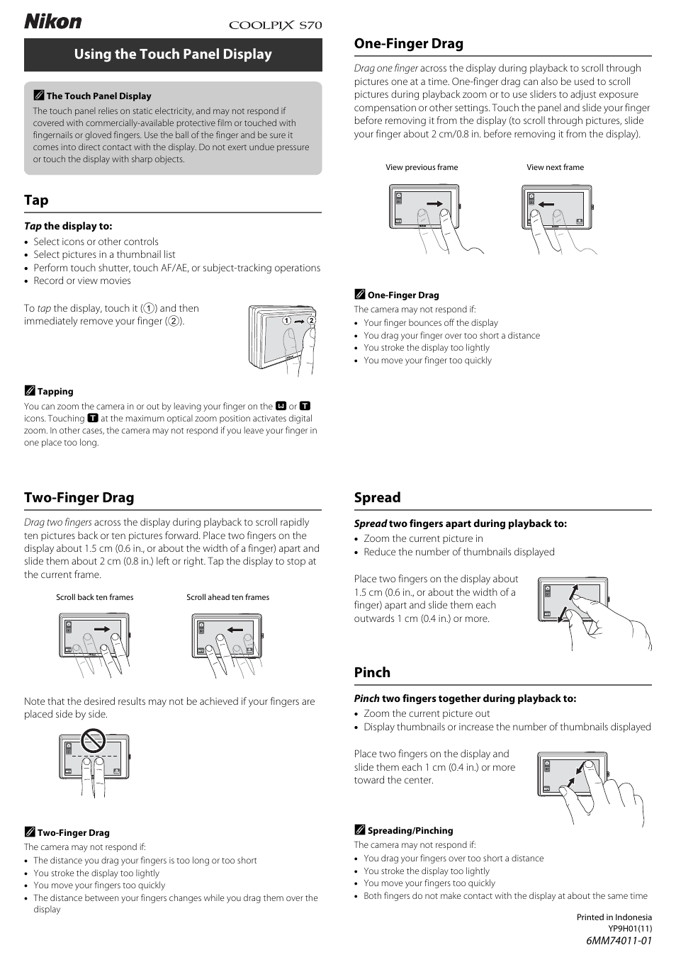 Nikon S70 User Manual | 1 page