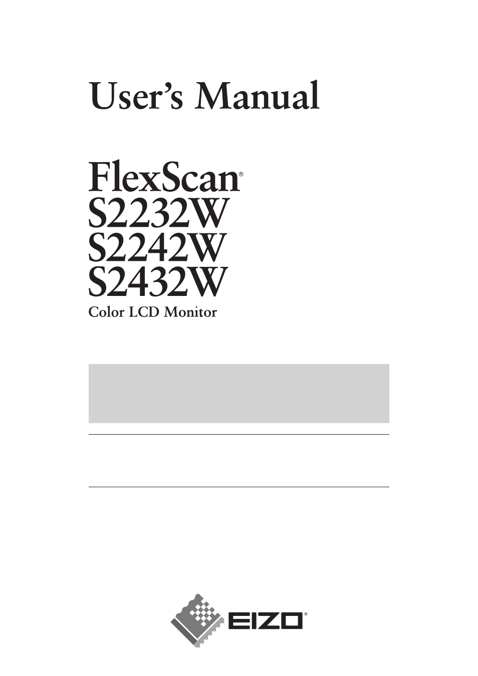 Eizo FlexScan Color LCD Monitor S2242W User Manual | 51 pages