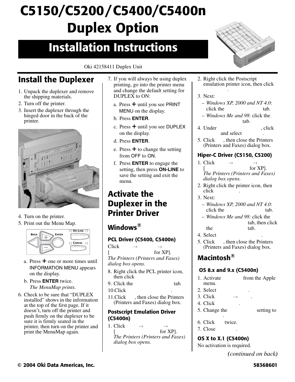 Oki C5150 User Manual | 2 pages