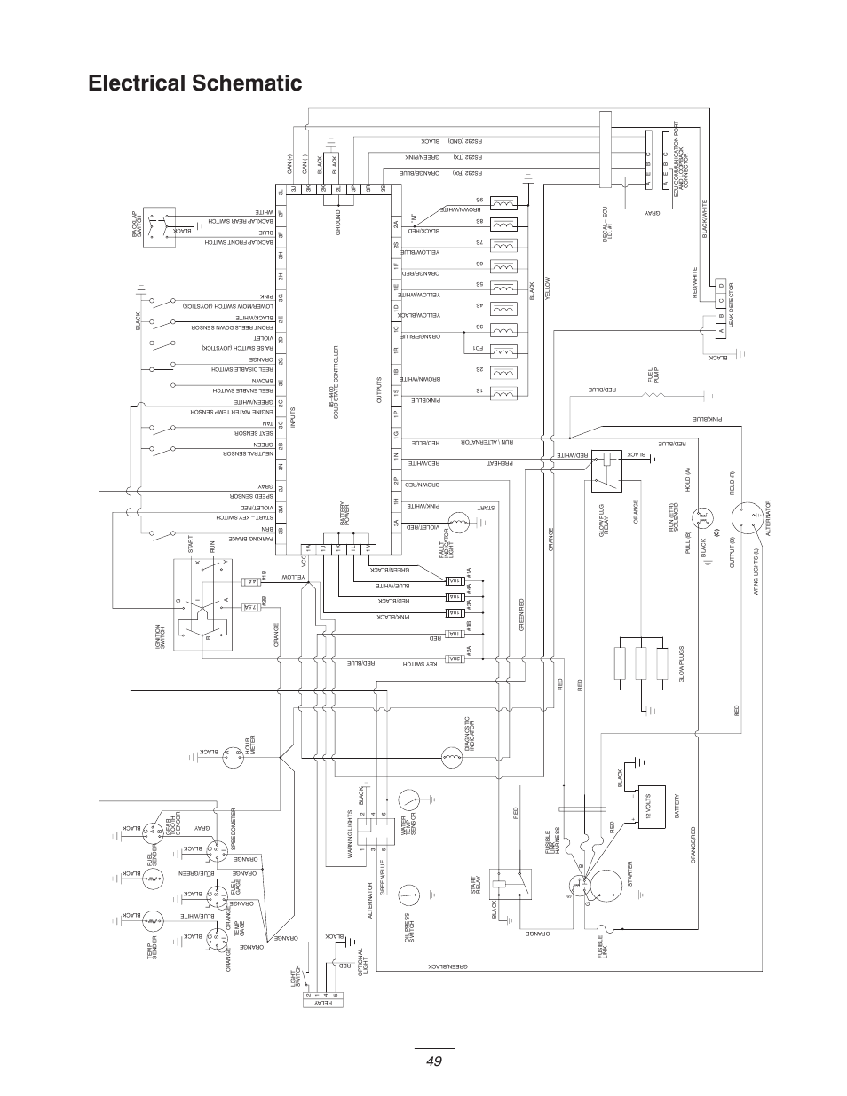 Electrical schematic | Toro 5400-D User Manual | Page 49 / 52