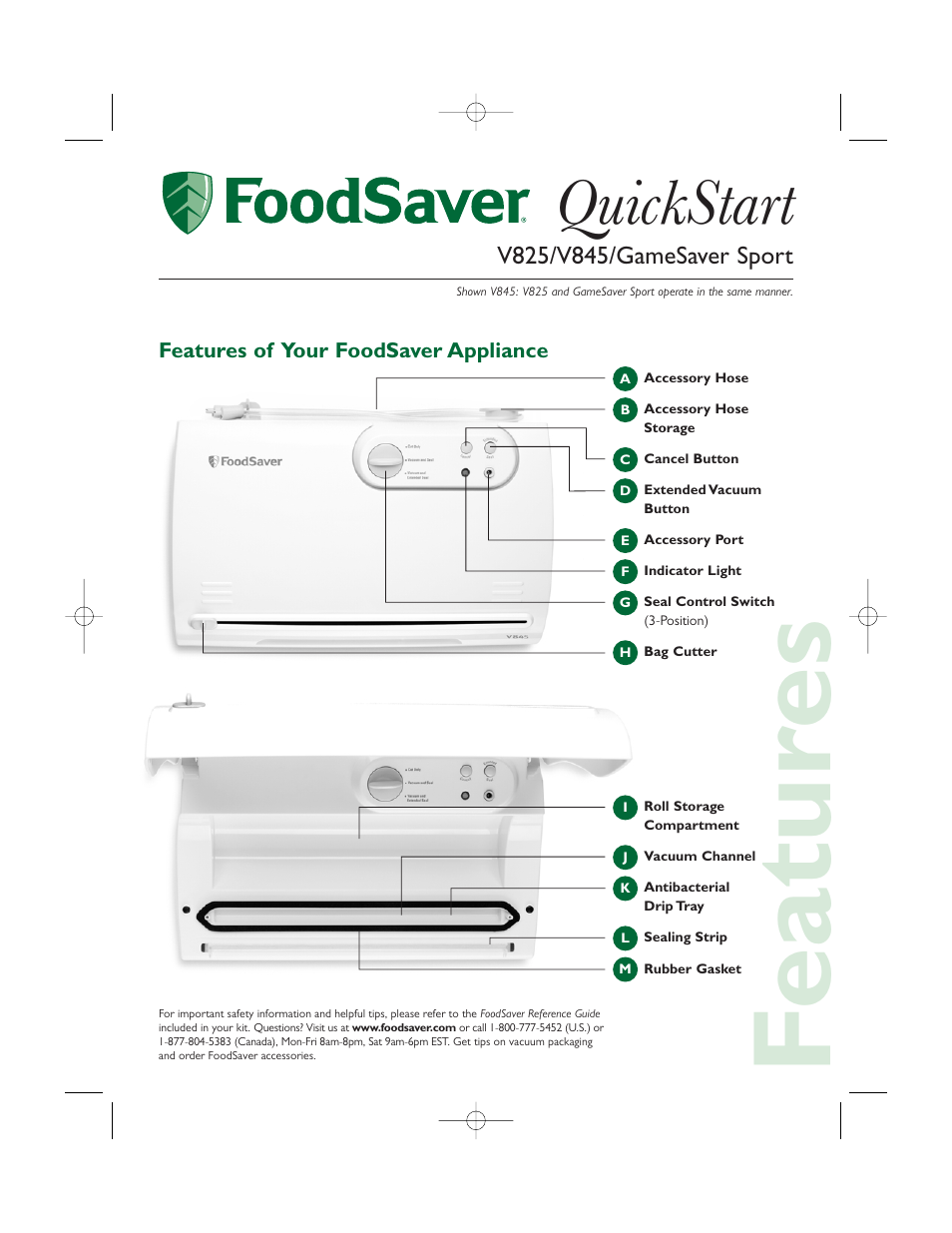 FoodSaver V845 User Manual | 6 pages