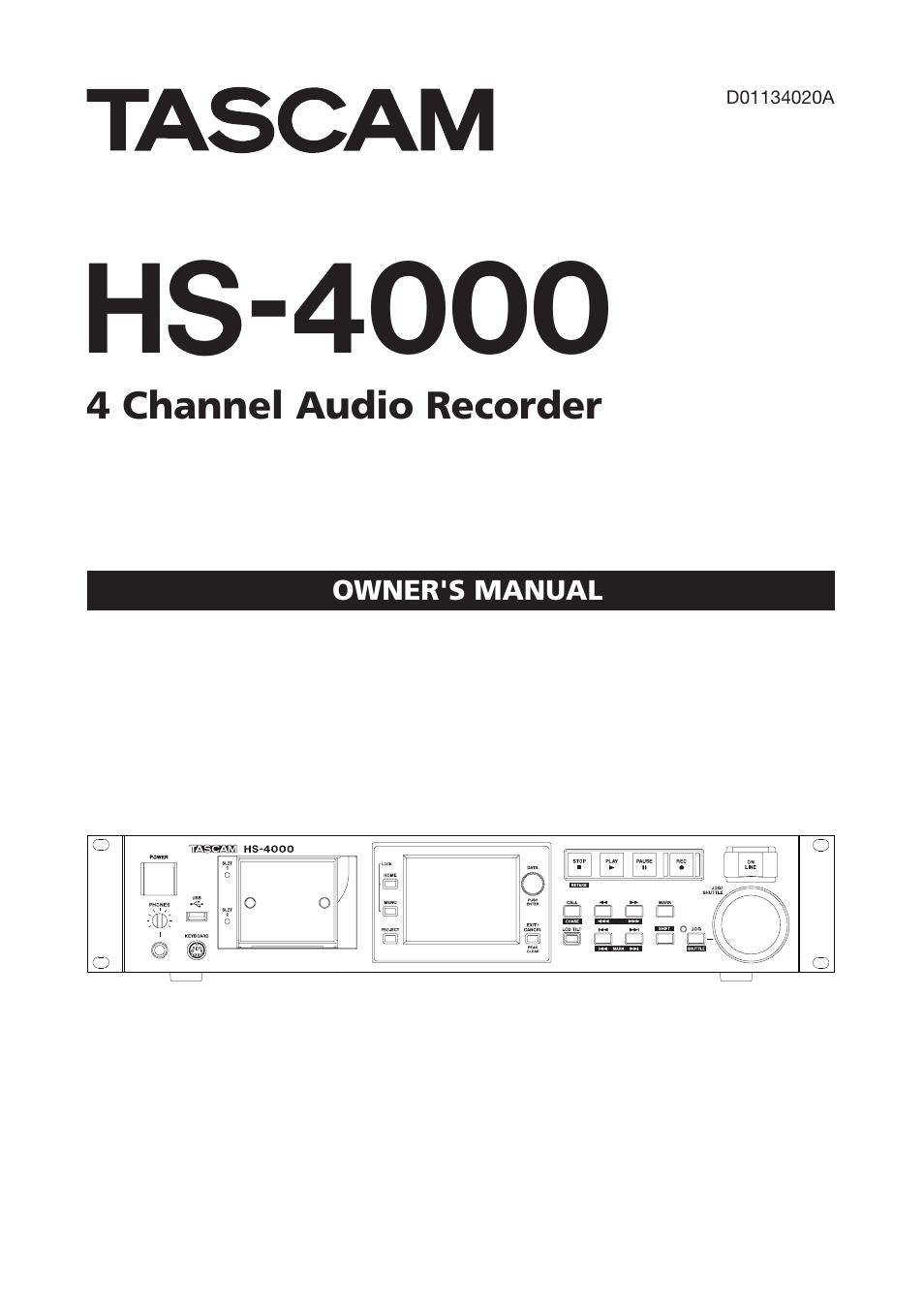 Tascam HS-4000 User Manual | 108 pages