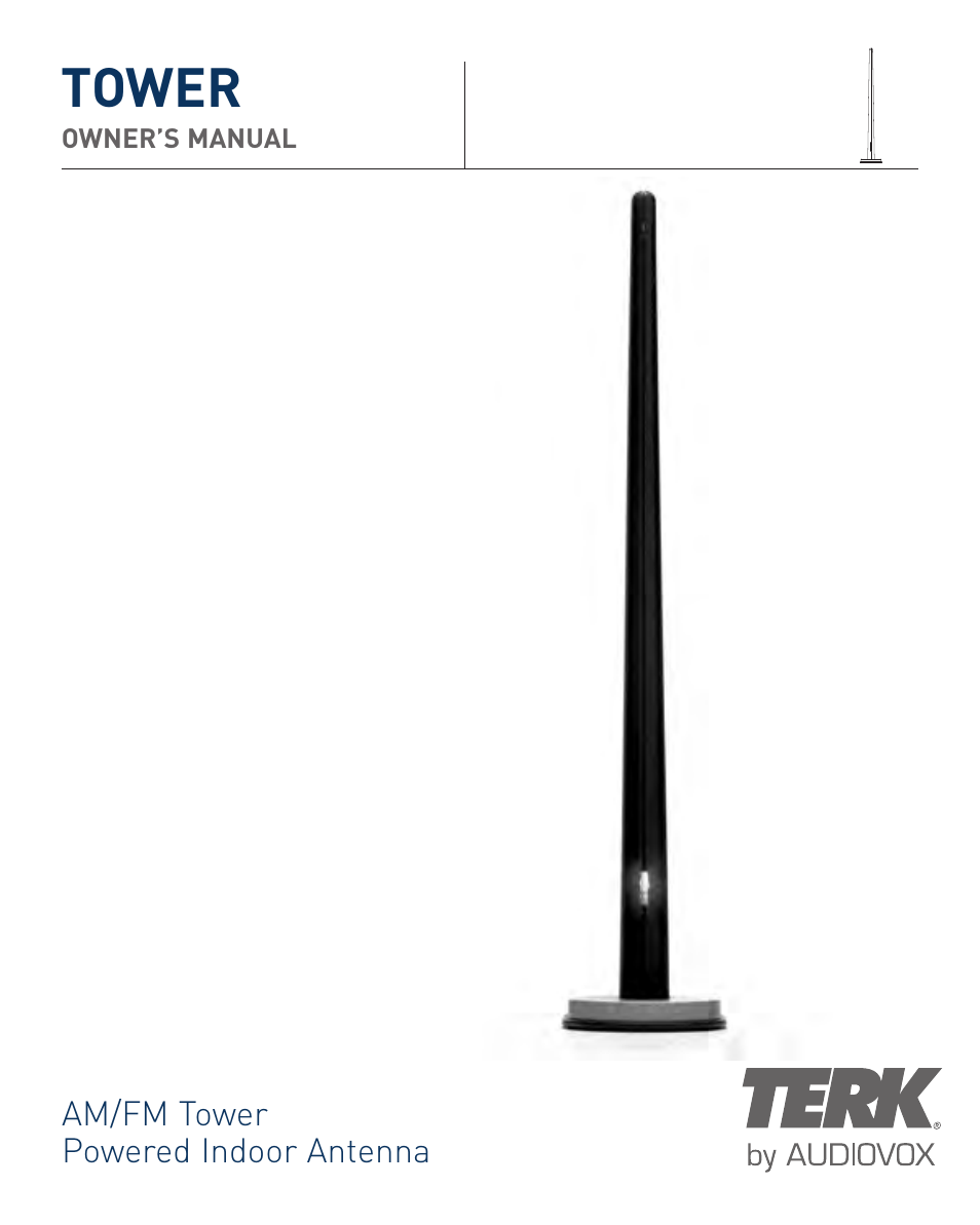 TERK Technologies AM/FM Tower Powered Indoor Antenna User Manual | 6 pages