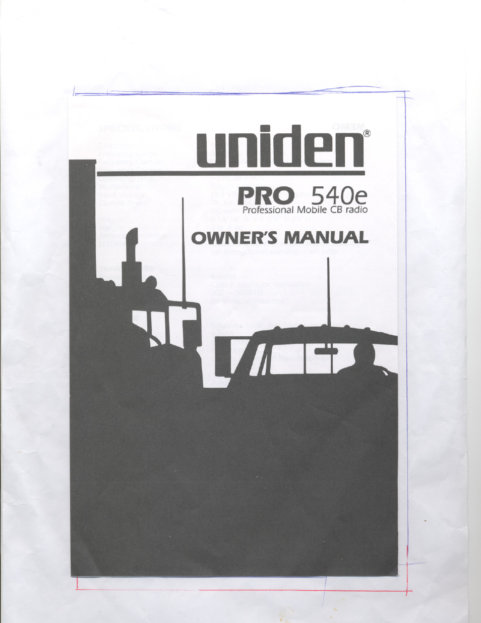 Uniden PRO 540e User Manual | 10 pages
