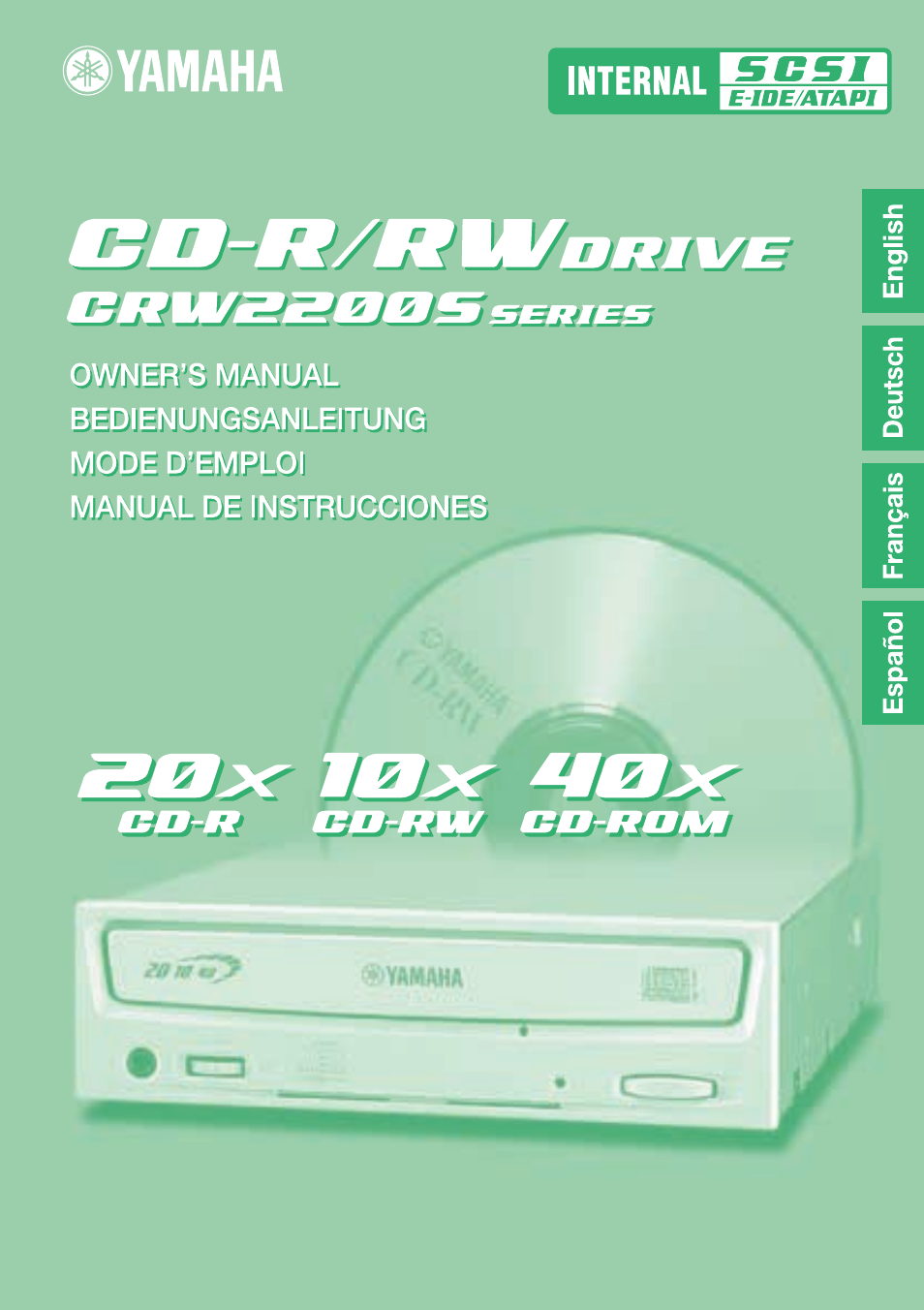Yamaha CD Recordable/Rewritable Drive CRW2200S User Manual | 75 pages
