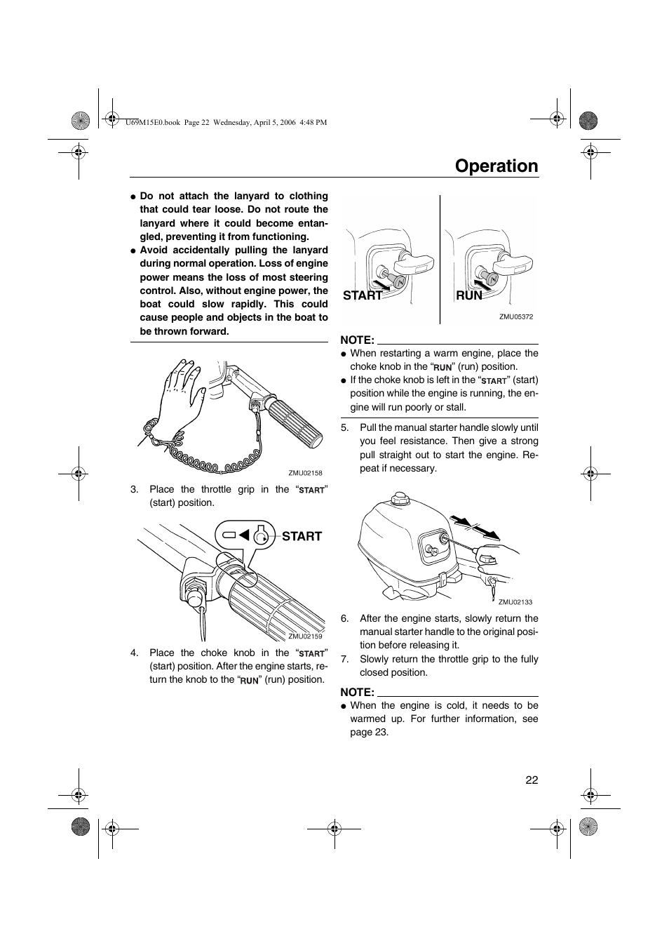 Operation | Yamaha F25 User Manual | Page 27 / 66