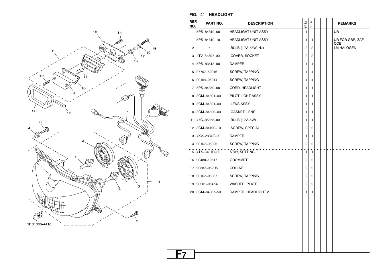 Headlight | Yamaha TDM900P User Manual | Page 68 / 79