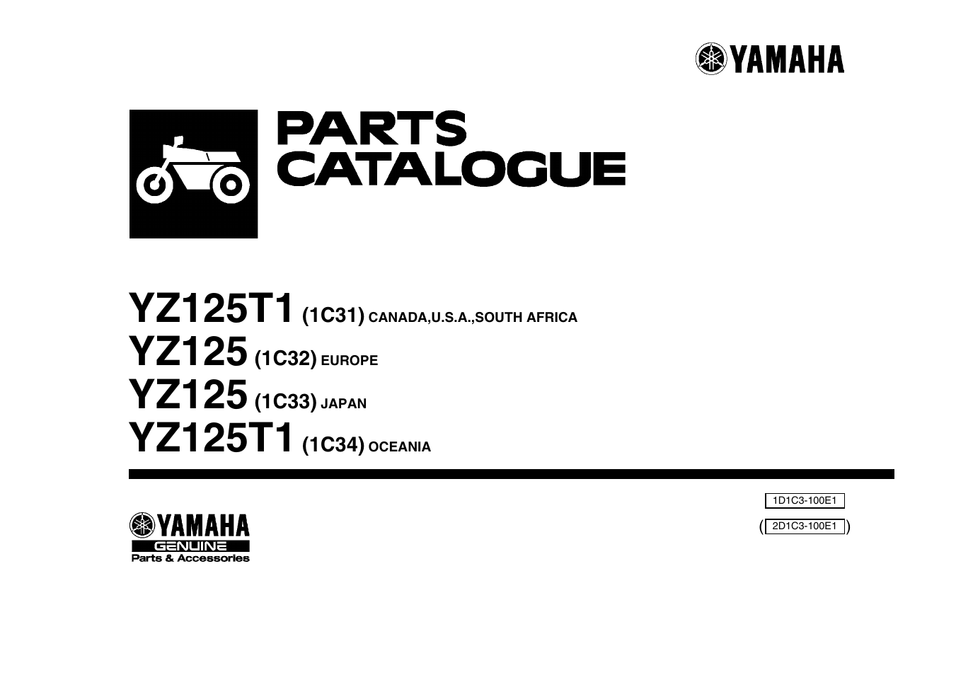 Yamaha YZ125T1 User Manual | 58 pages