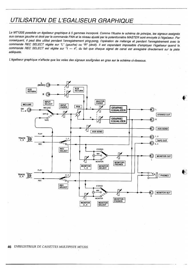 Utilisation de l’egaliseur graphique | Yamaha MT120S User Manual | Page 47 / 81