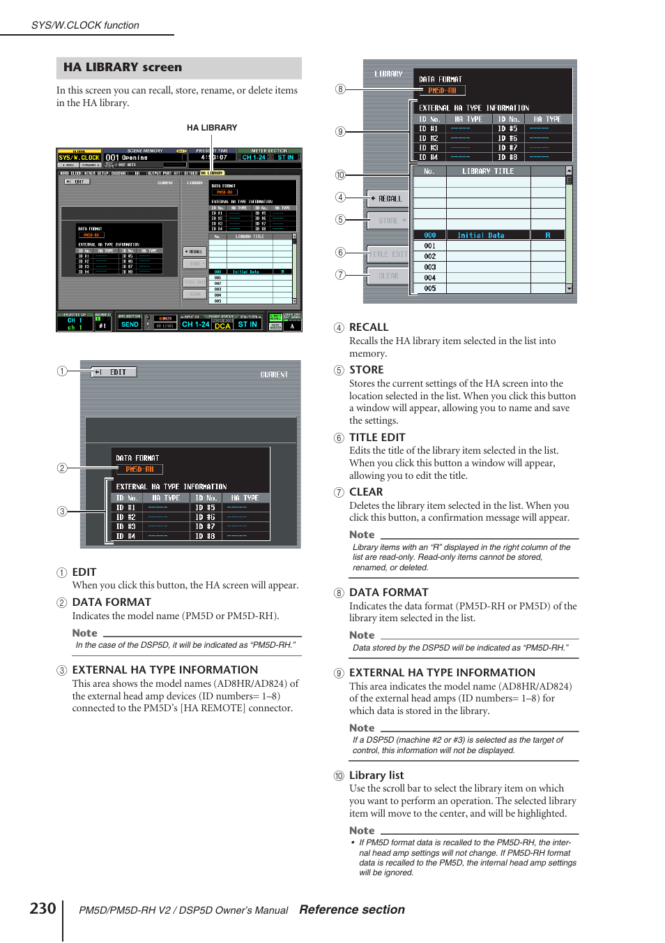 Ha library screen | Yamaha DSP5D User Manual | Page 230 / 409
