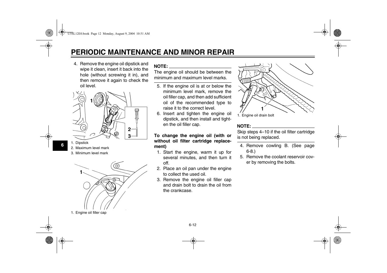 Periodic maintenance and minor repair | Yamaha YZF-R6T(C) User Manual | Page 58 / 111