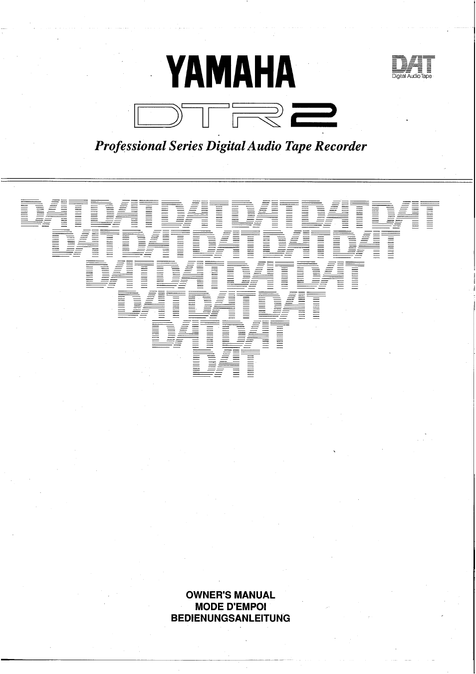 Yamaha DTR2 User Manual | 88 pages