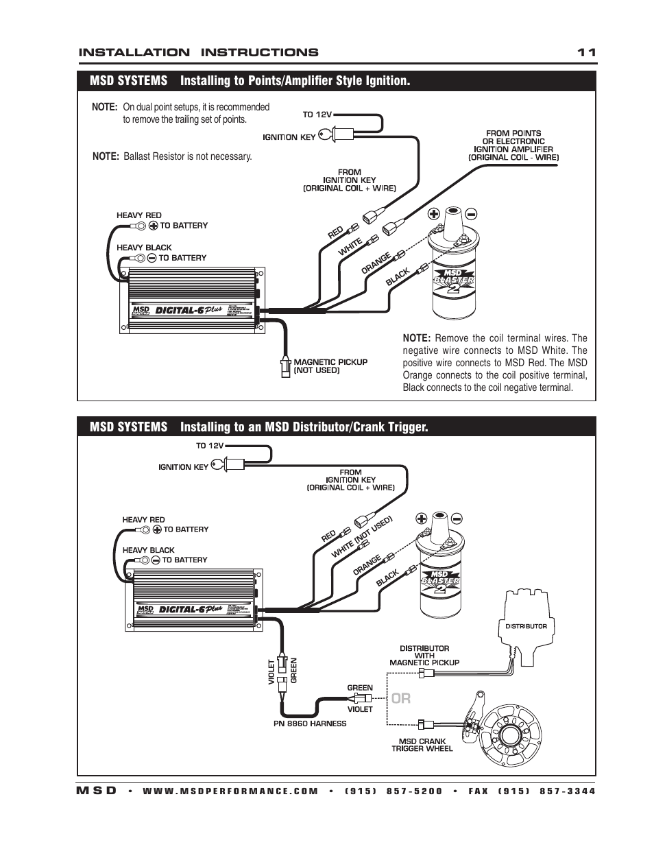 MSD 6520 Digital 6-Plus Ignition Control Installation User Manual | Page 11 / 24