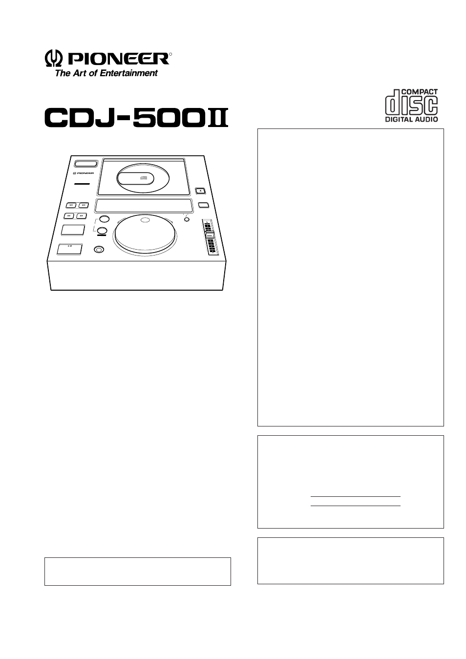Pioneer CDJ-500II User Manual | 16 pages