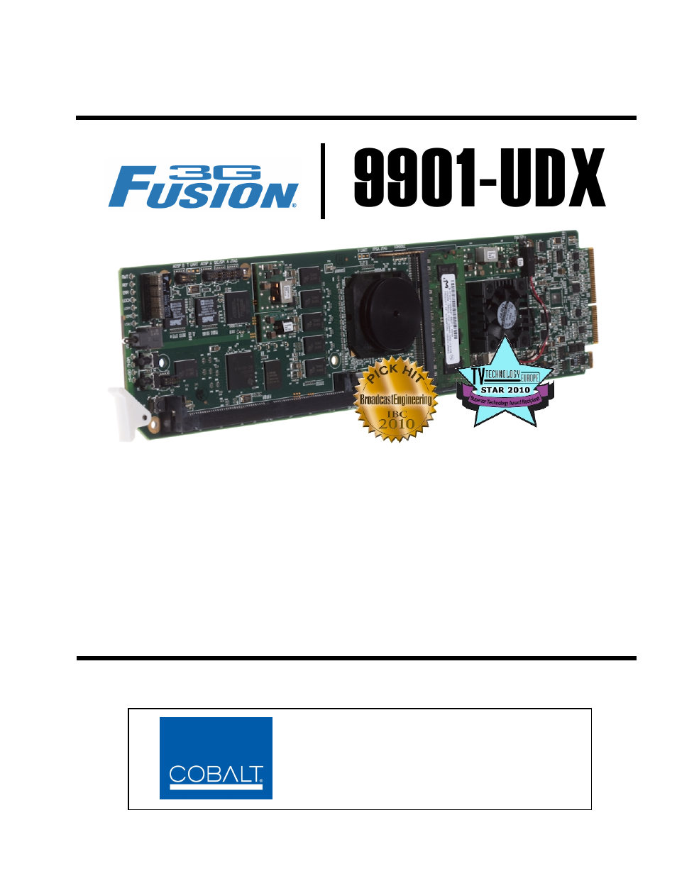 Cobalt Digital FUSION 3G 9901-UDX 3G_HD_SD Up Down_Cross Converter User Manual | 128 pages