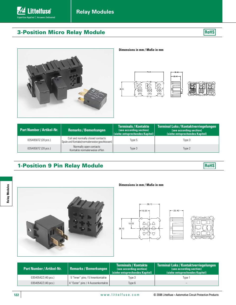 Littelfuse 03540507Z Series User Manual | 1 page