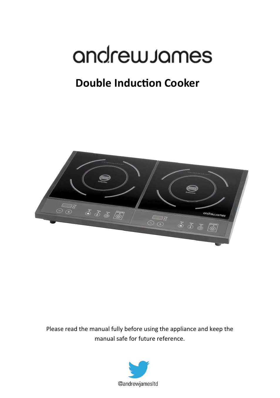Andrew James AJ000127 Double Induction Hob User Manual | 12 pages