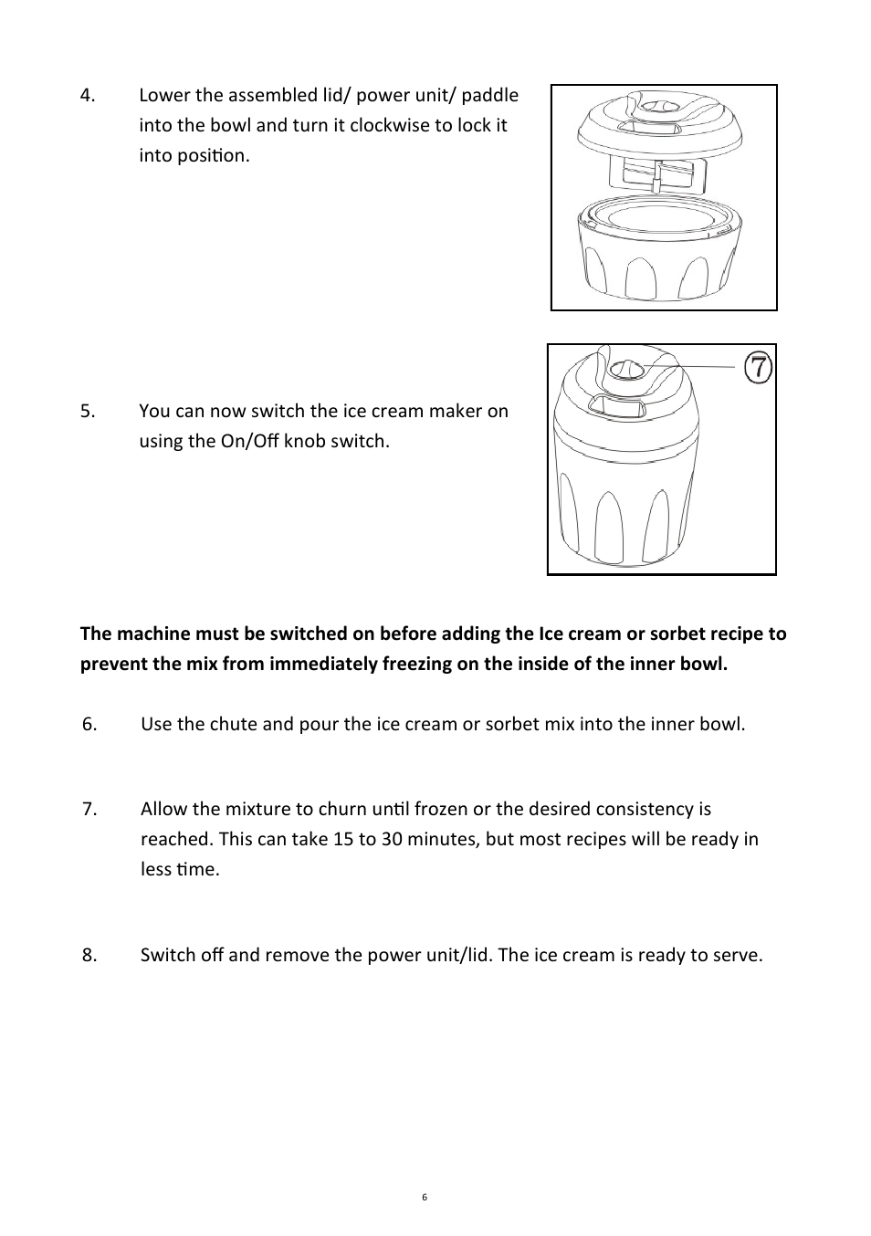 Andrew James AJ000014 Ice Cream Maker with Spare Bowl User Manual | Page 6 / 15