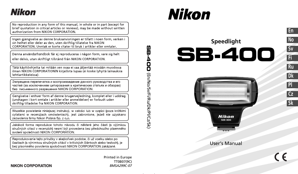 Nikon SB-400 User Manual | 220 pages
