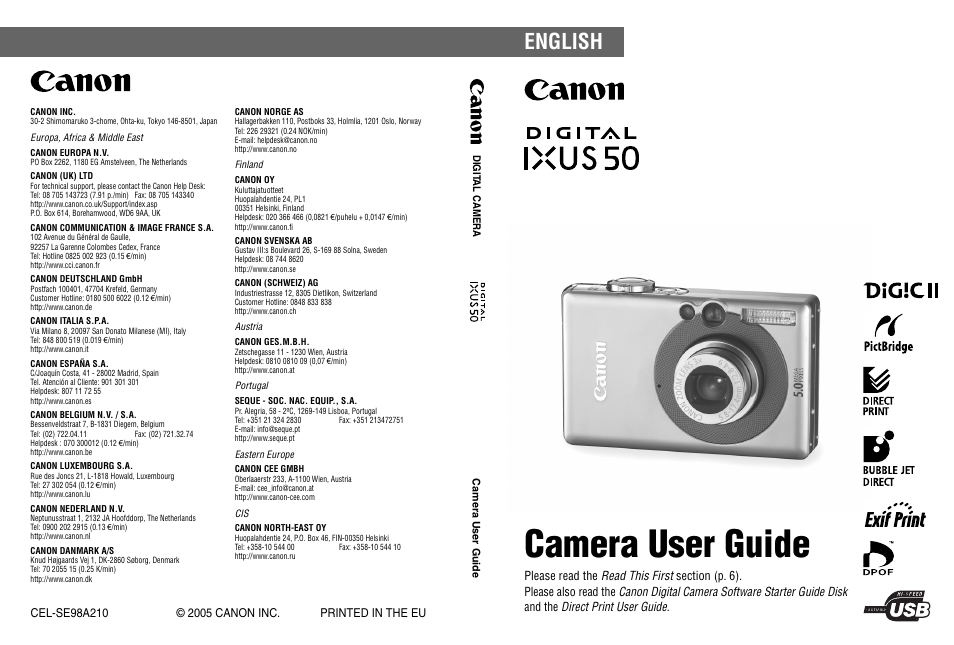 Canon IXUS 50 User Manual | 196 pages