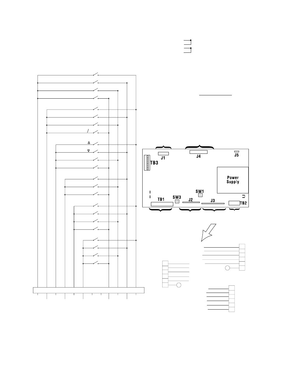 Appendix x: keyboard schematic / wiring diagram, Keypad schematic diagram | Fairbanks H90-5200-A Digital Instrument User Manual | Page 55 / 60