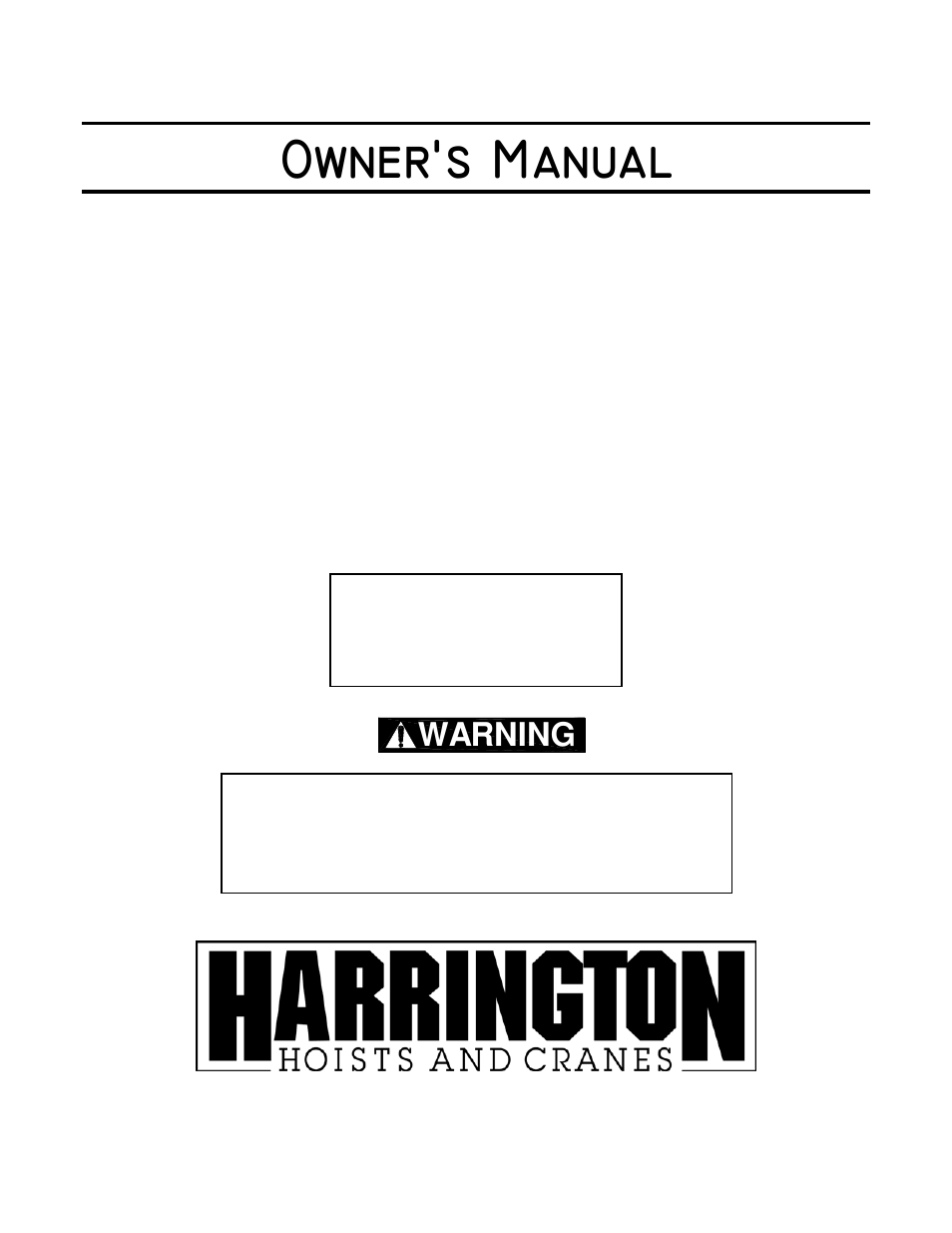 Harrington Hoists and Cranes (N)ER Hoist - ((N)ER1) User Manual | 72 pages