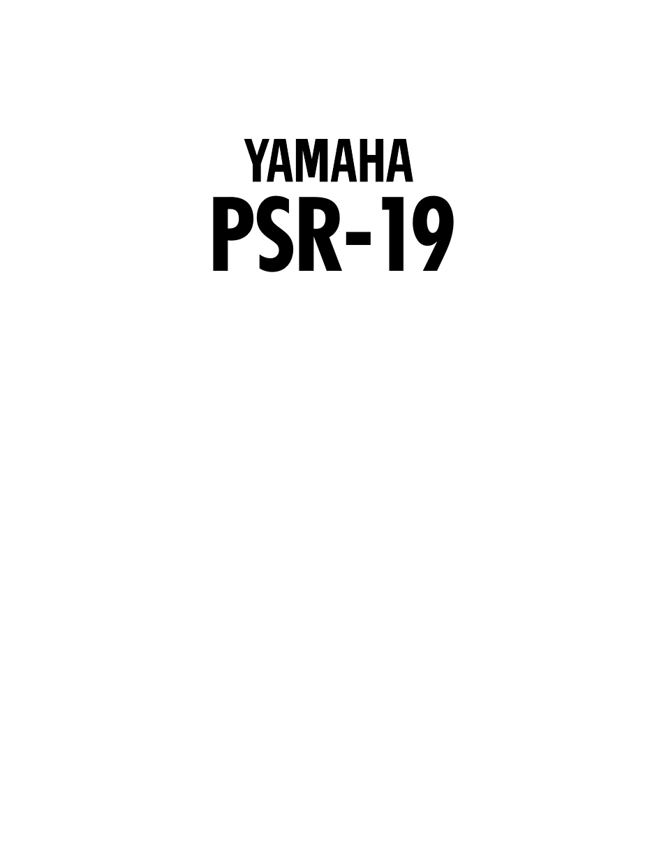Yamaha PSR-19 User Manual | 11 pages