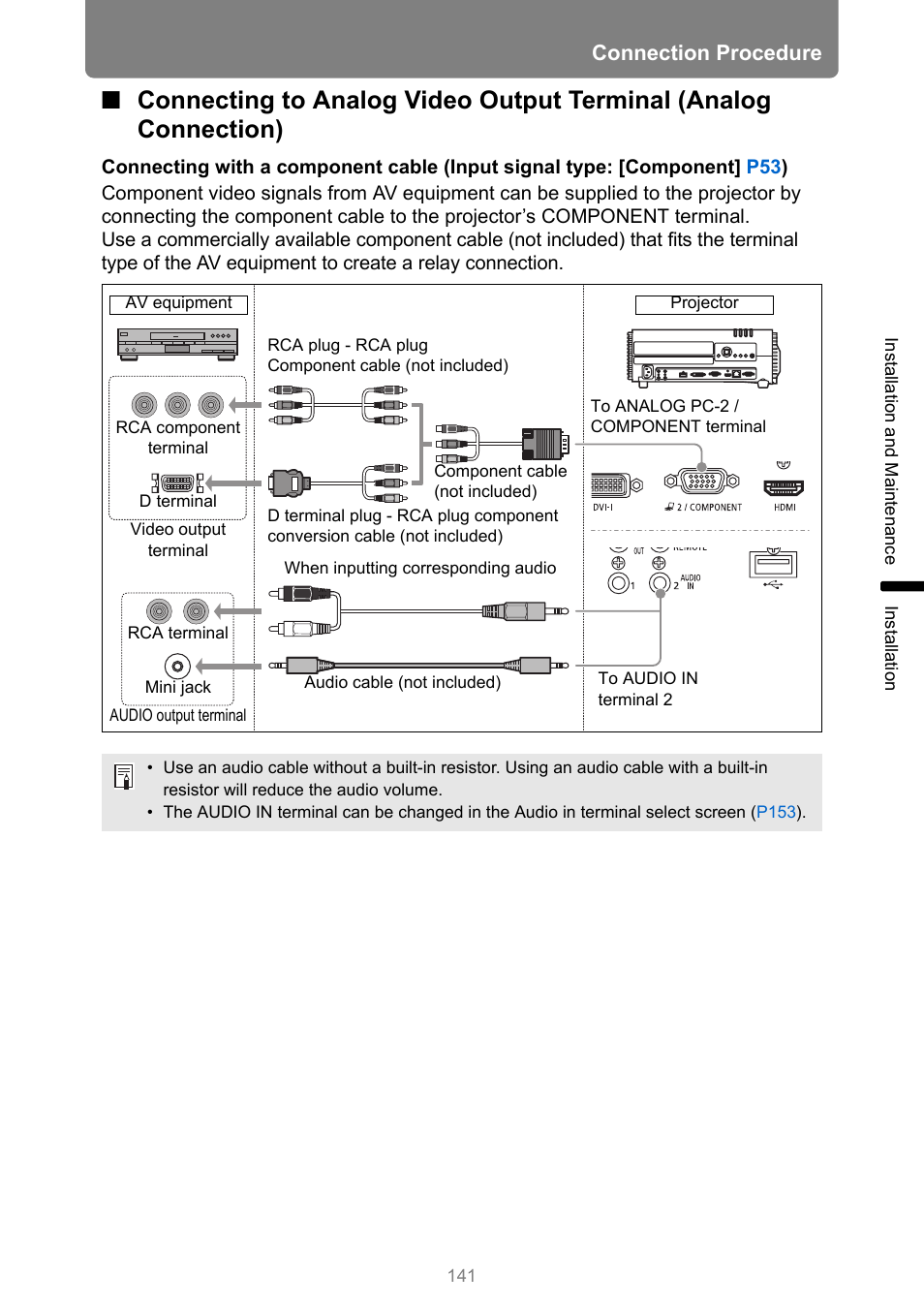 P141, Connection procedure | Canon XEED WUX450 User Manual | Page 141 / 314