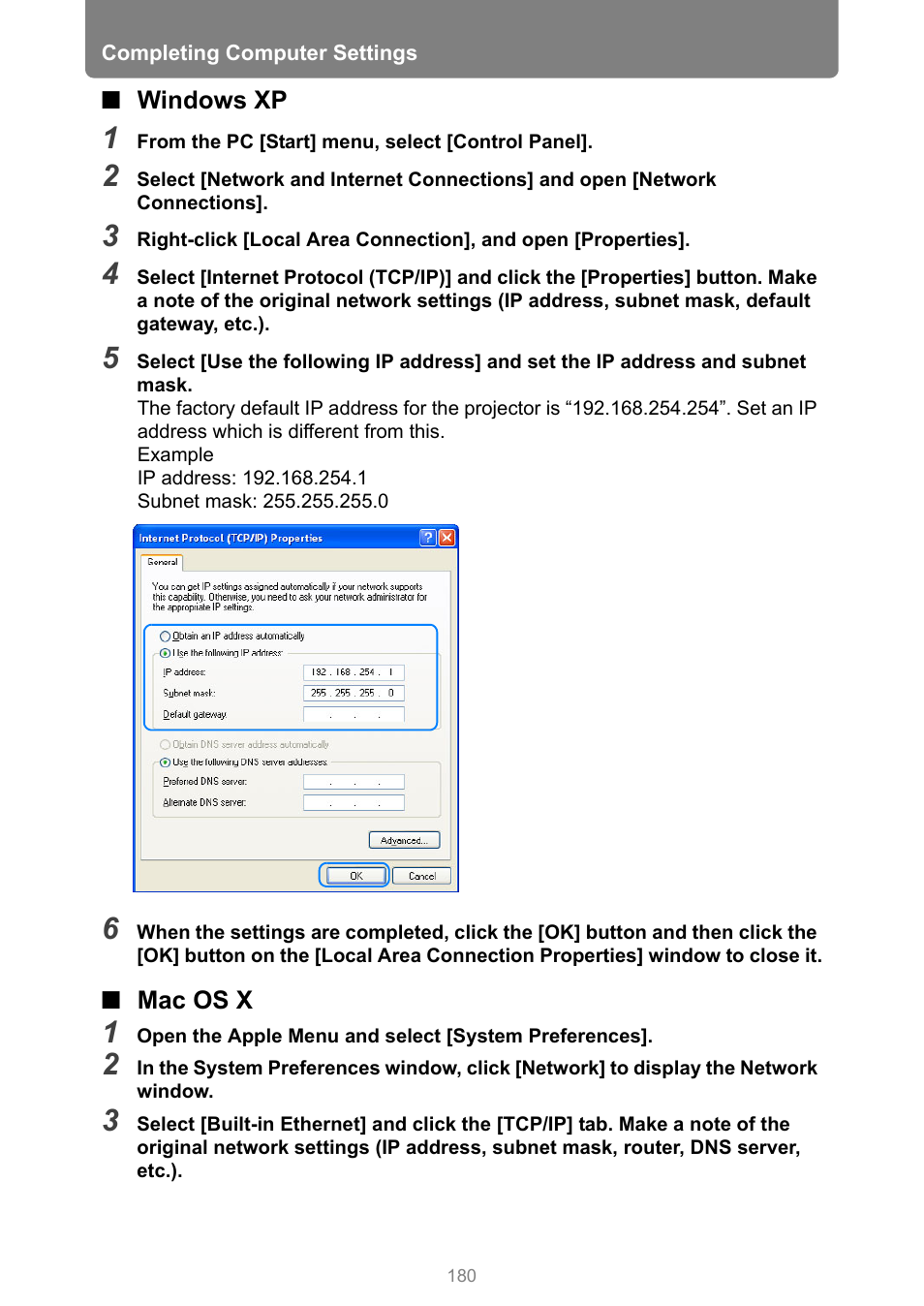 Windows xp, Mac os x | Canon XEED WUX450 User Manual | Page 180 / 314