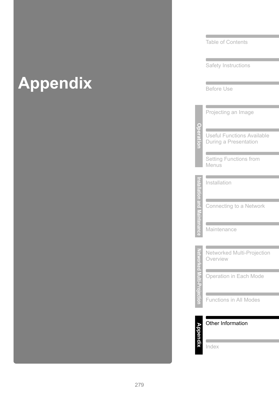 Appendix | Canon XEED WUX450 User Manual | Page 279 / 314