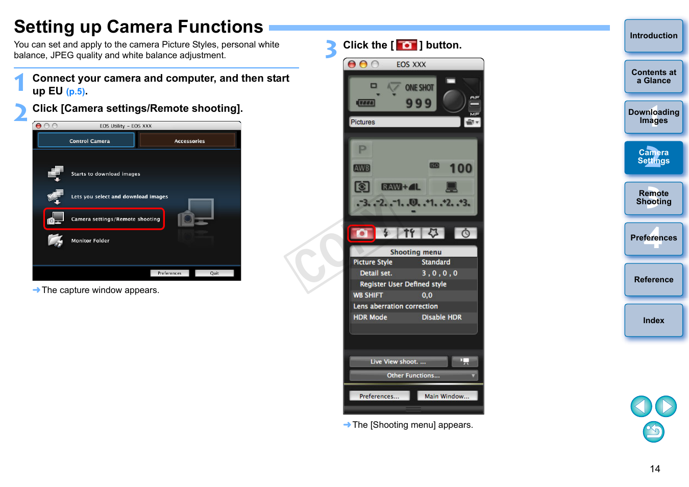 Setting up camera functions, Cop y | Canon EOS 60DA User Manual | Page 15 / 101
